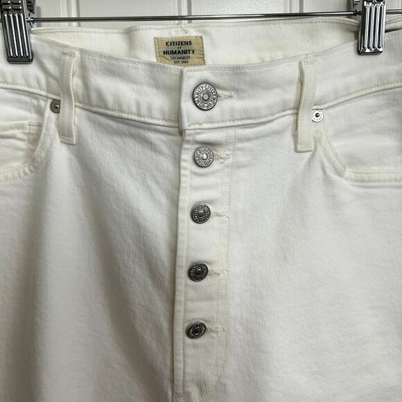 Citizens of Humanity Olivia High Rise White Ankle Jeans Button Fly Slim Fit 32 - Picture 6 of 11